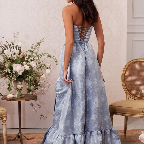 V Chapman Charlotte dress in Denim Blue Windsor - Picture 2 of 4